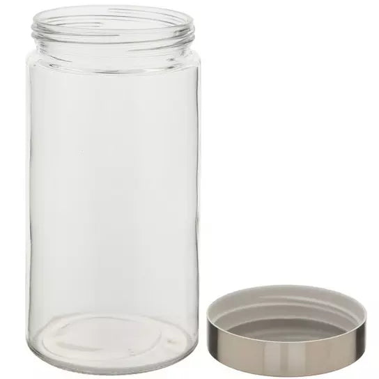 Sparky & Co Good Dog 58oz Cylinder Glass Treat Canister With Metal Screw-Top Lid