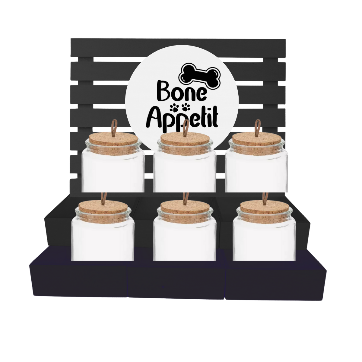 6 Shelf Pet Treat Bar with Jars