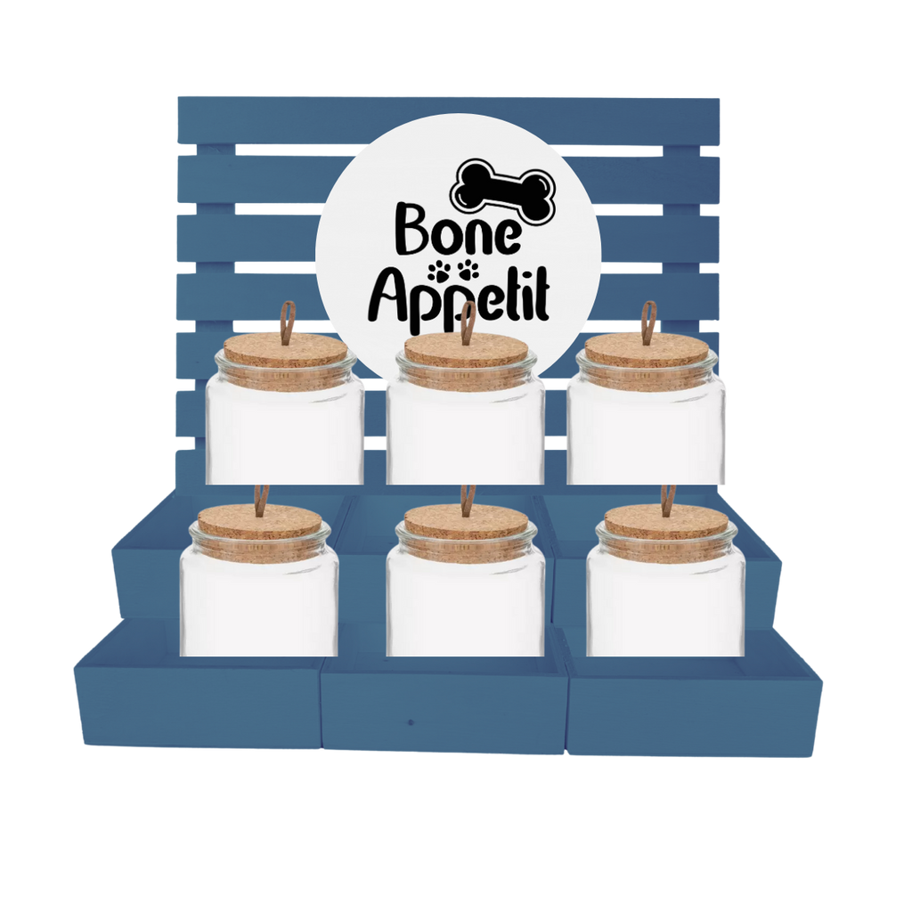 6 Shelf Pet Treat Bar with Jars