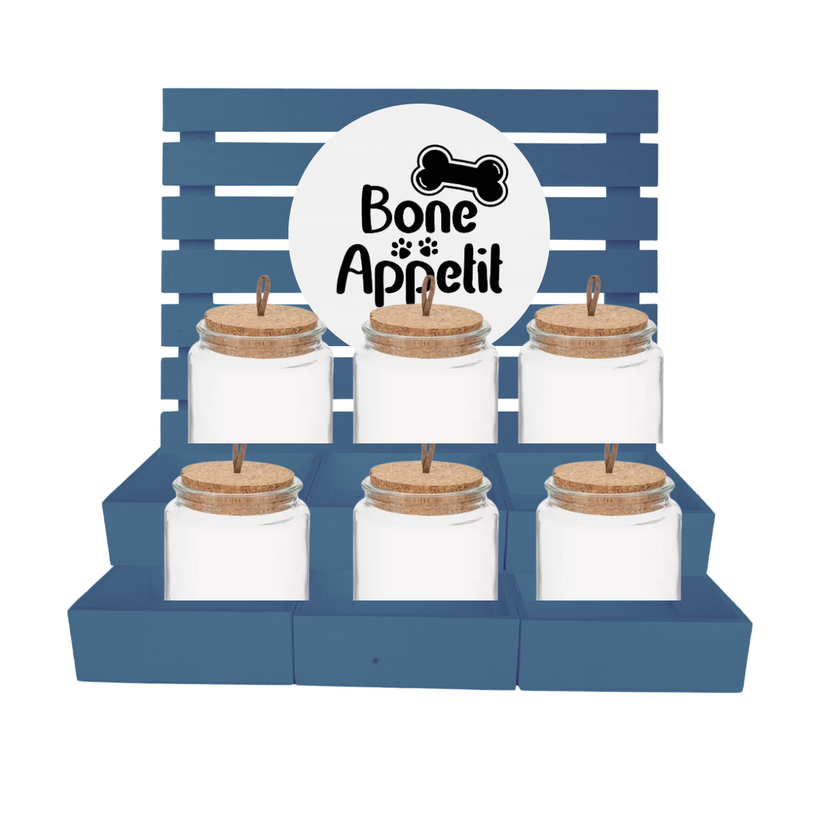 6 Shelf Pet Treat Bar with Jars