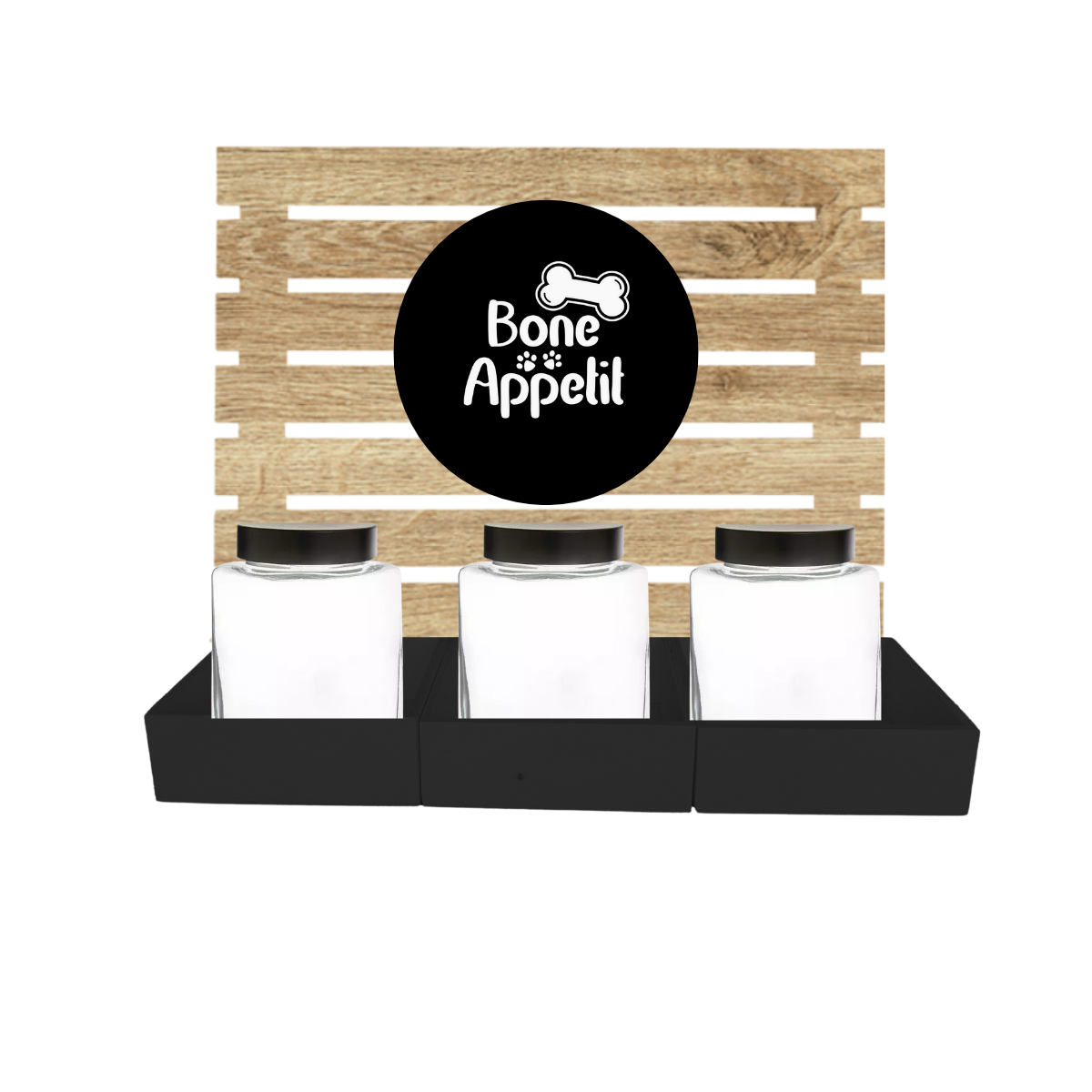 Black Dog Treat Jar Bar w/ Black Lid Jars