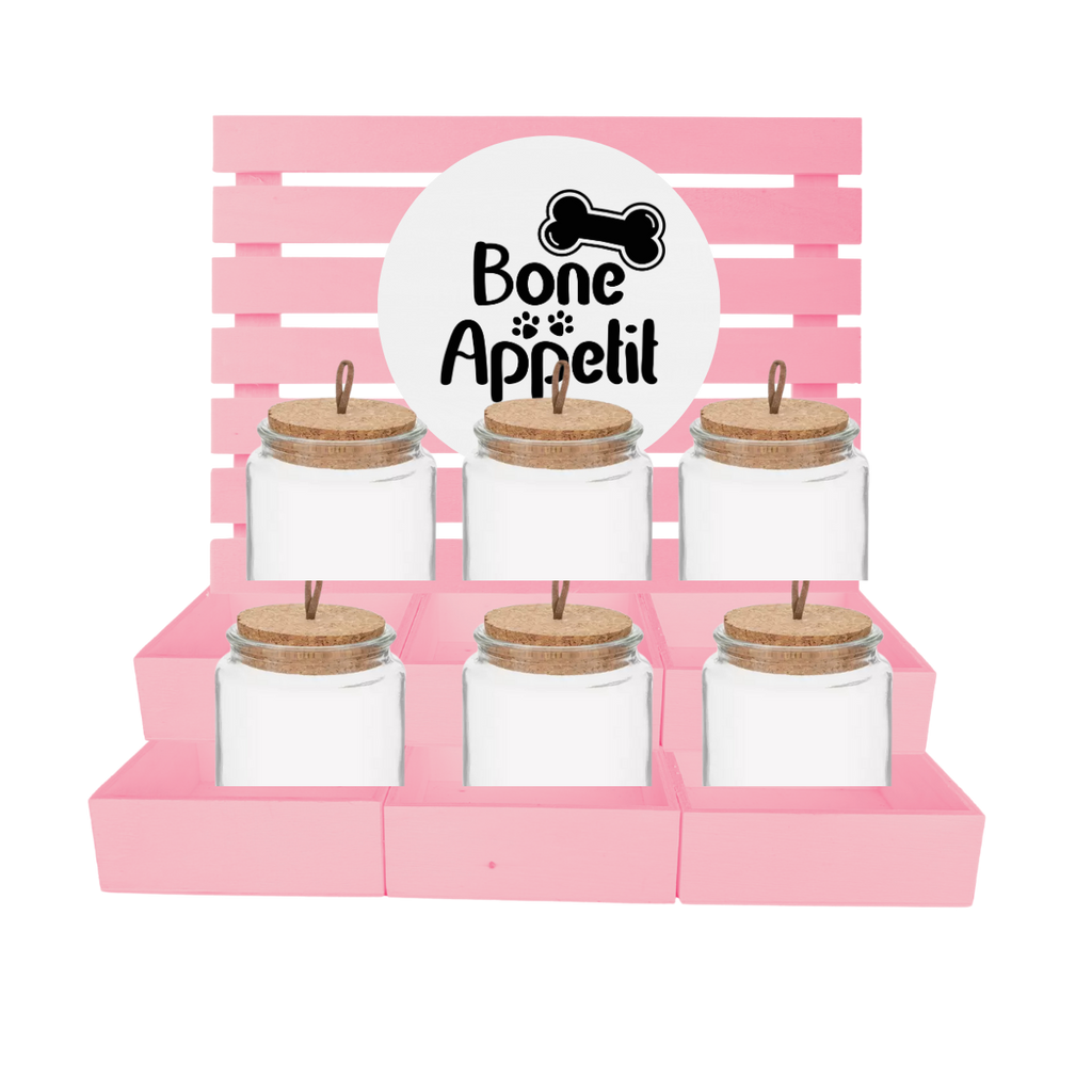 6 Shelf Pet Treat Bar with Jars