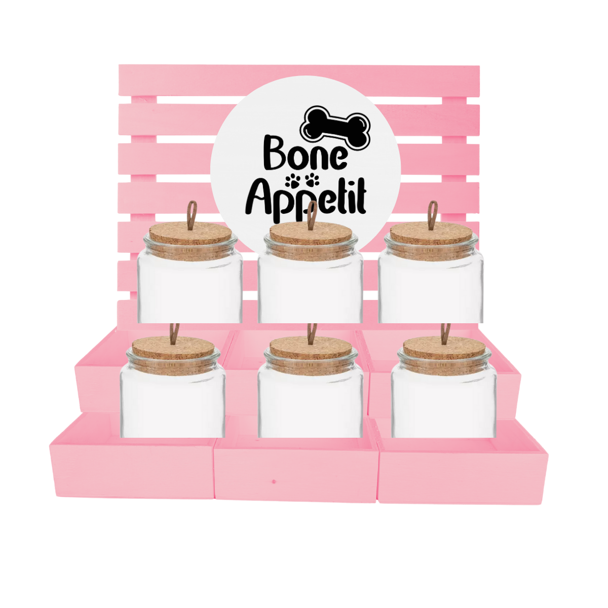 6 Shelf Pet Treat Bar with Jars