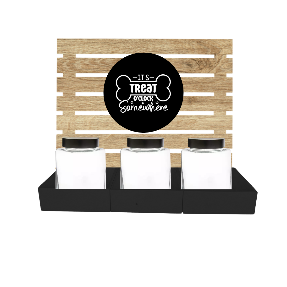 Black Dog Treat Jar Bar w/ Black Lid Jars
