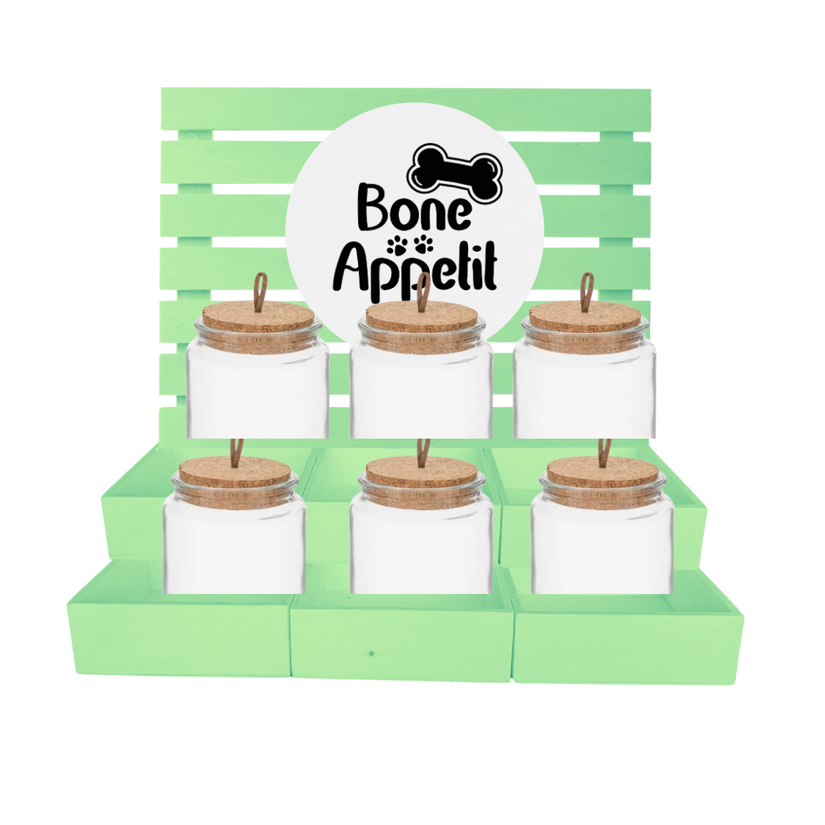 6 Shelf Pet Treat Bar with Jars