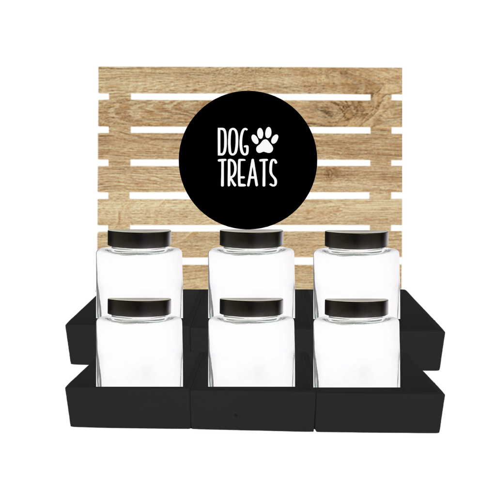 Black Dog Treat Jar Bar w/ Black Lid Jars