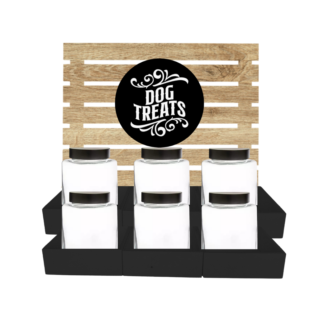 Black Dog Treat Jar Bar w/ Black Lid Jars