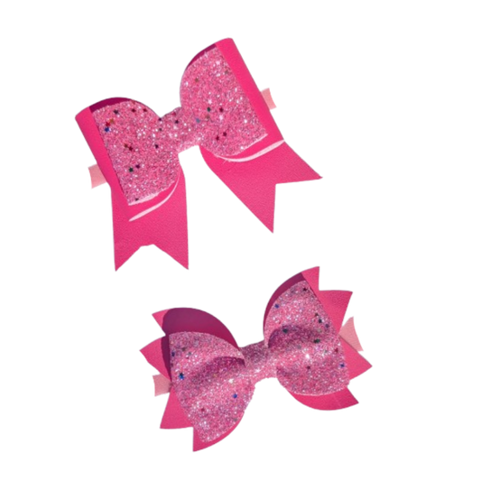 Tonal Glitter Bow Handmade Collar Charm