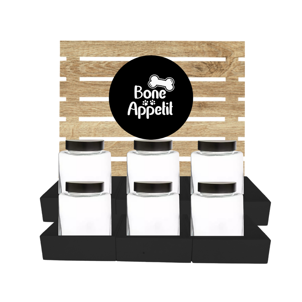 Black Dog Treat Jar Bar w/ Black Lid Jars