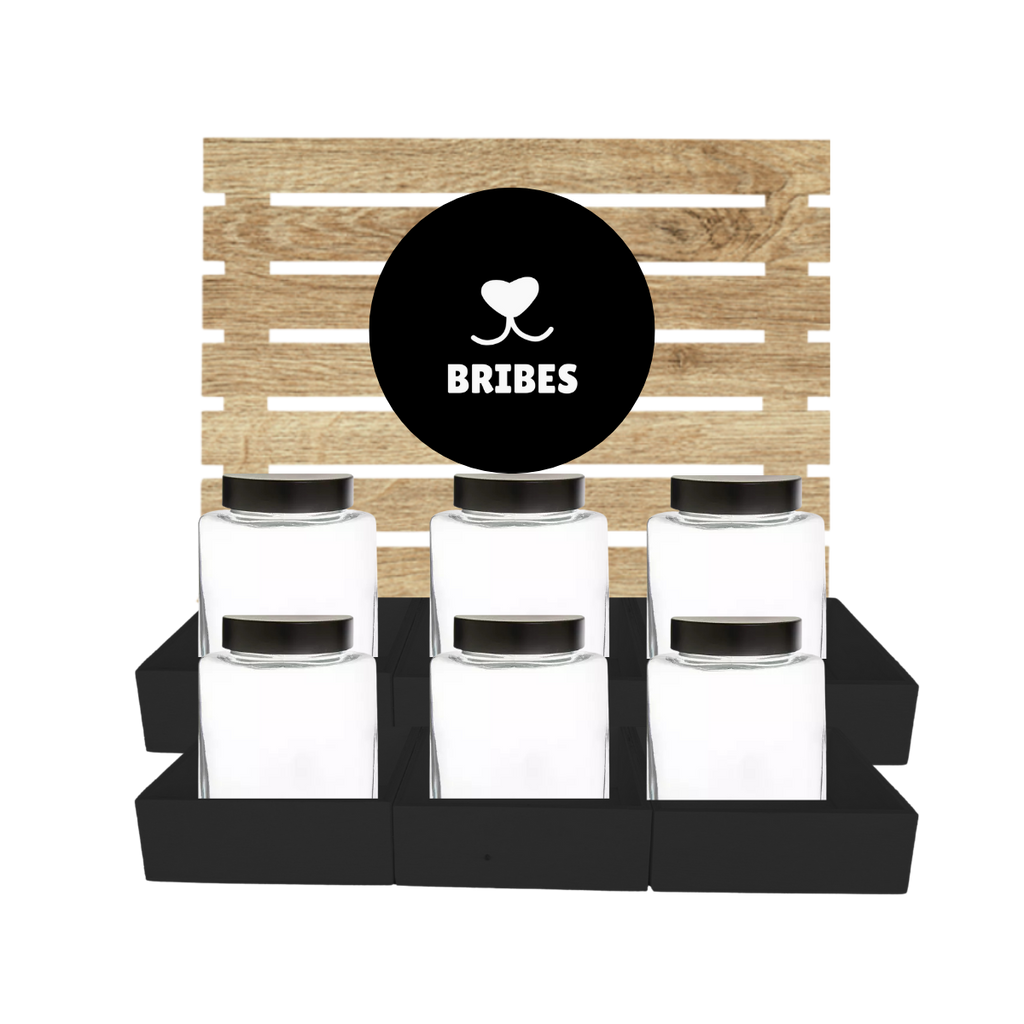 Black Dog Treat Jar Bar w/ Black Lid Jars
