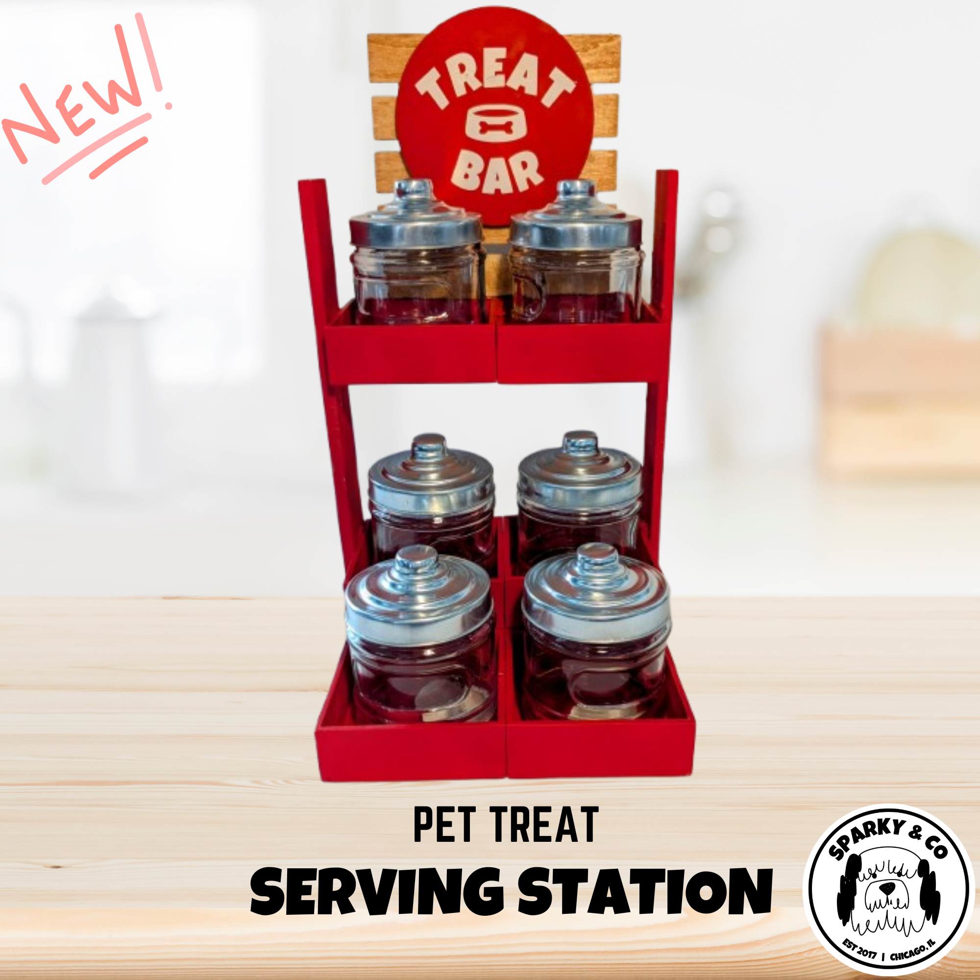 Mini Jar Pet Treat Serving Station