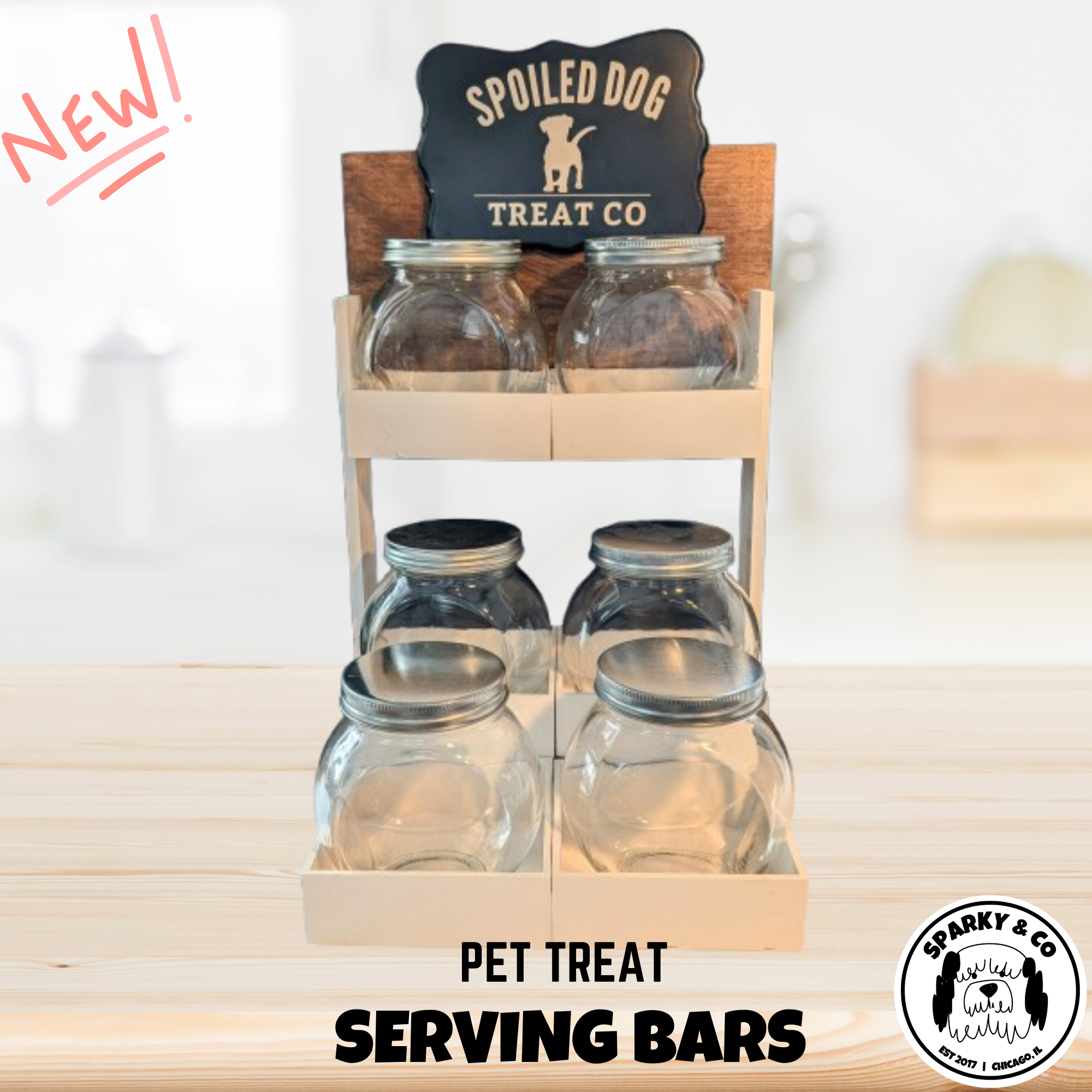 Small Retro Candy Jar Pet Treat Serving Station