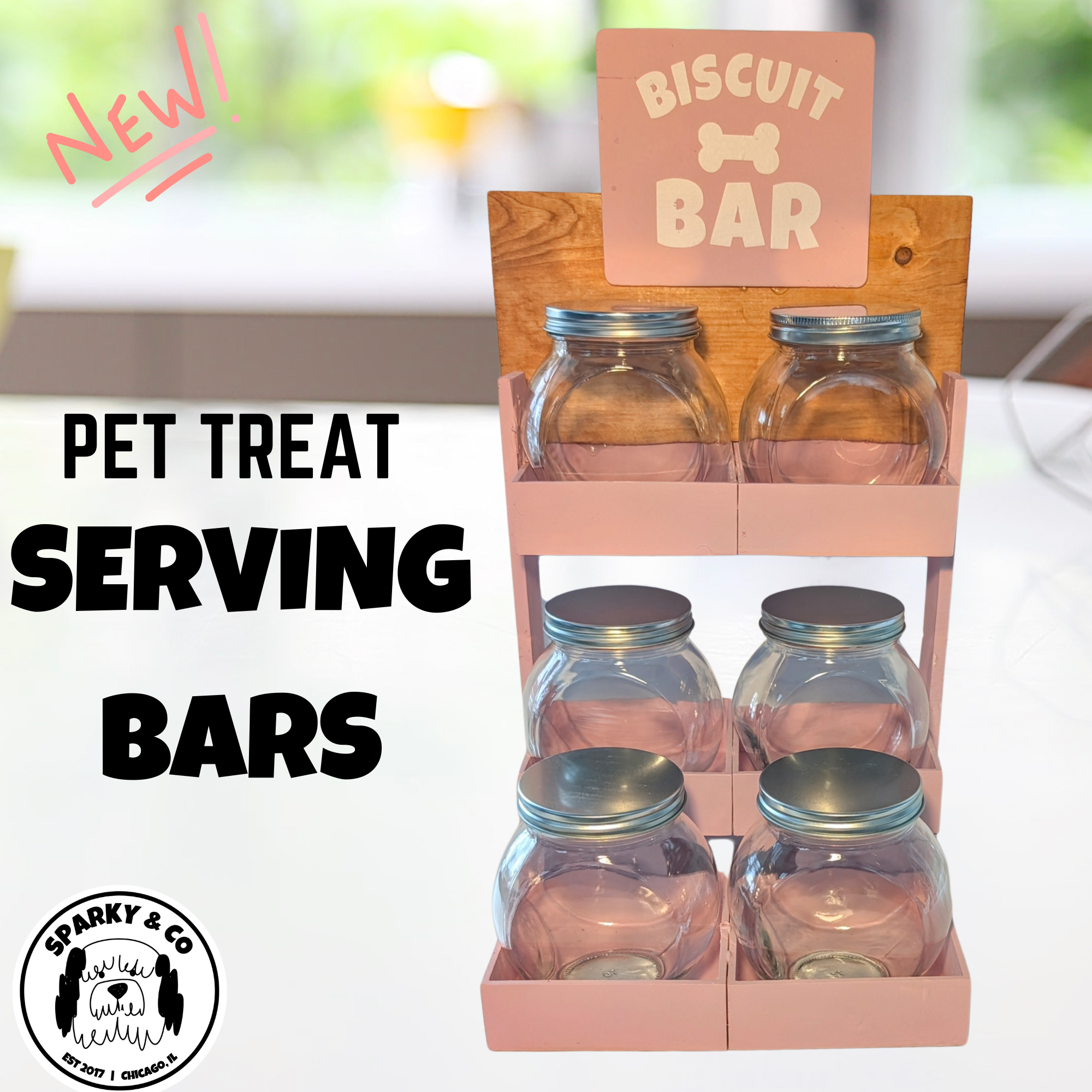 Small Retro Candy Jar Pet Treat Serving Station
