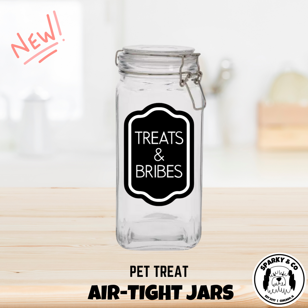 Sparky & Co Treats & Bribes Glass Treat Canister With Latch-Style Lid 57oz