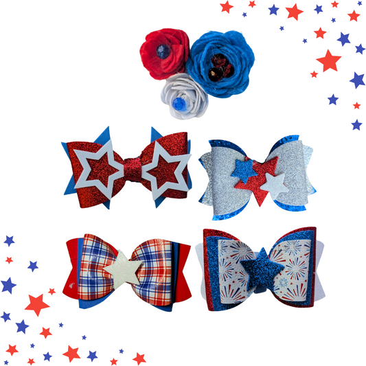 Sparky & Co Star Spangled Bow Collection Handmade Collar Charm