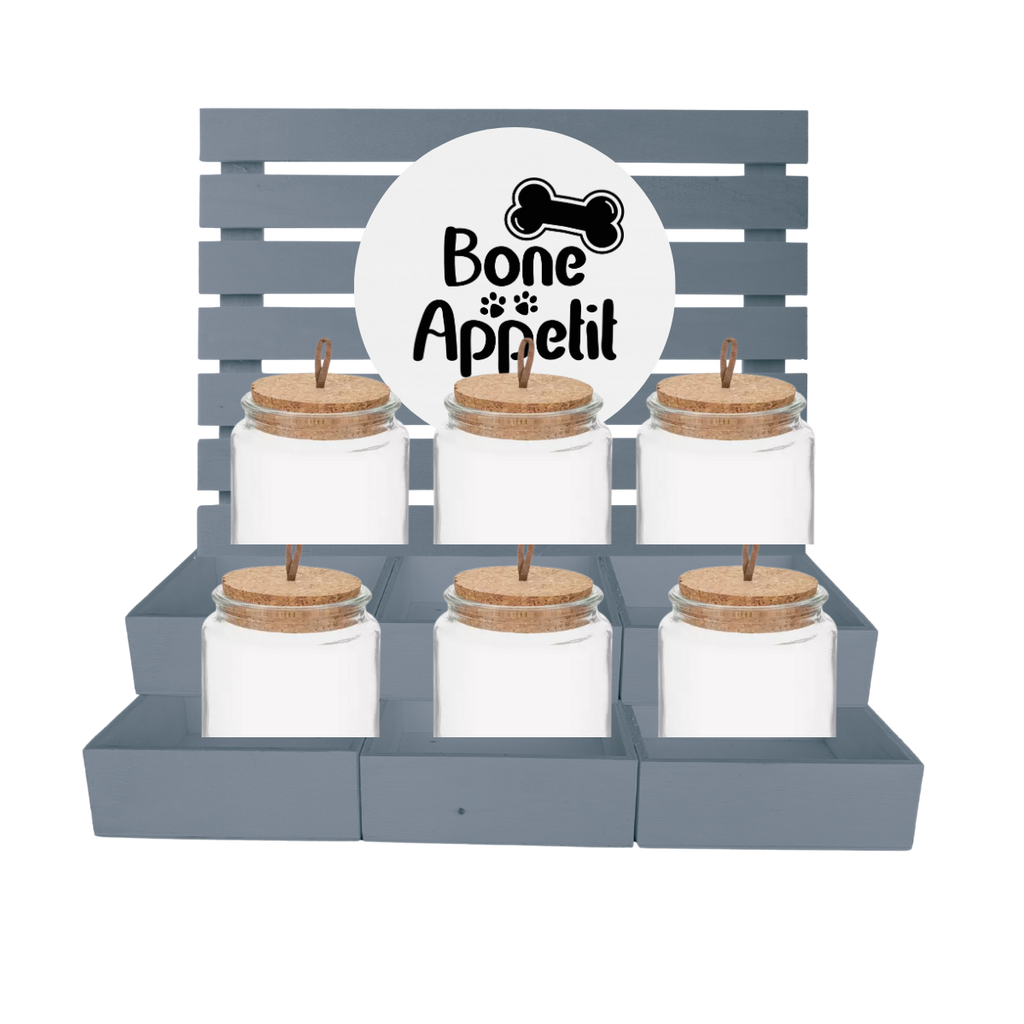 6 Shelf Pet Treat Bar with Jars
