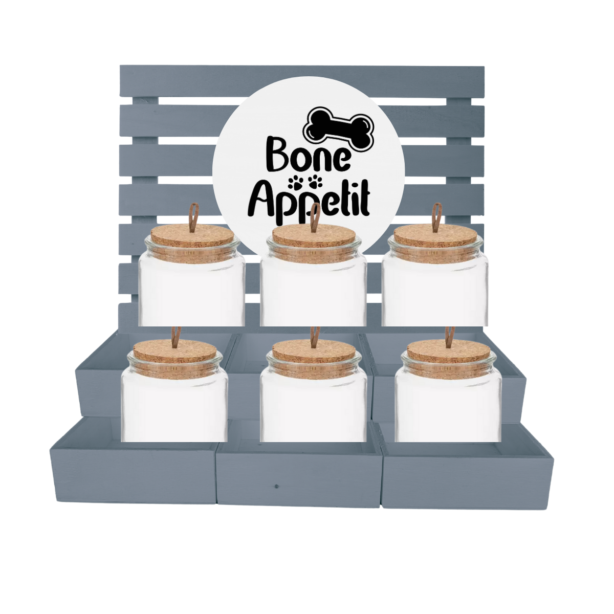 6 Shelf Pet Treat Bar with Jars