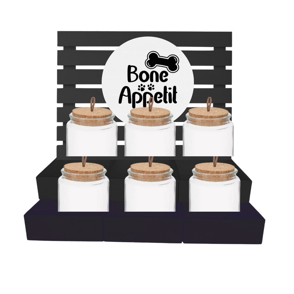 6 Shelf Pet Treat Bar with Jars