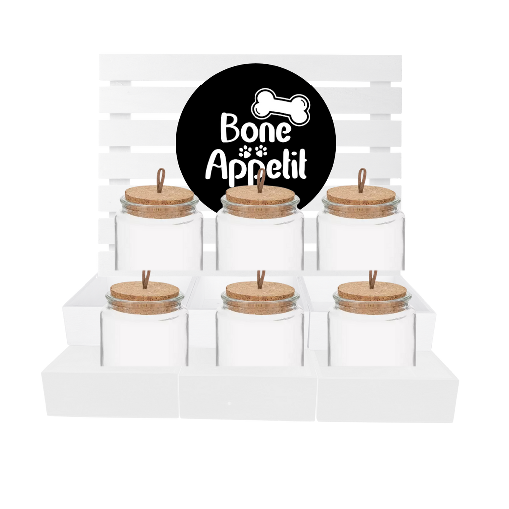 6 Shelf Pet Treat Bar with Jars