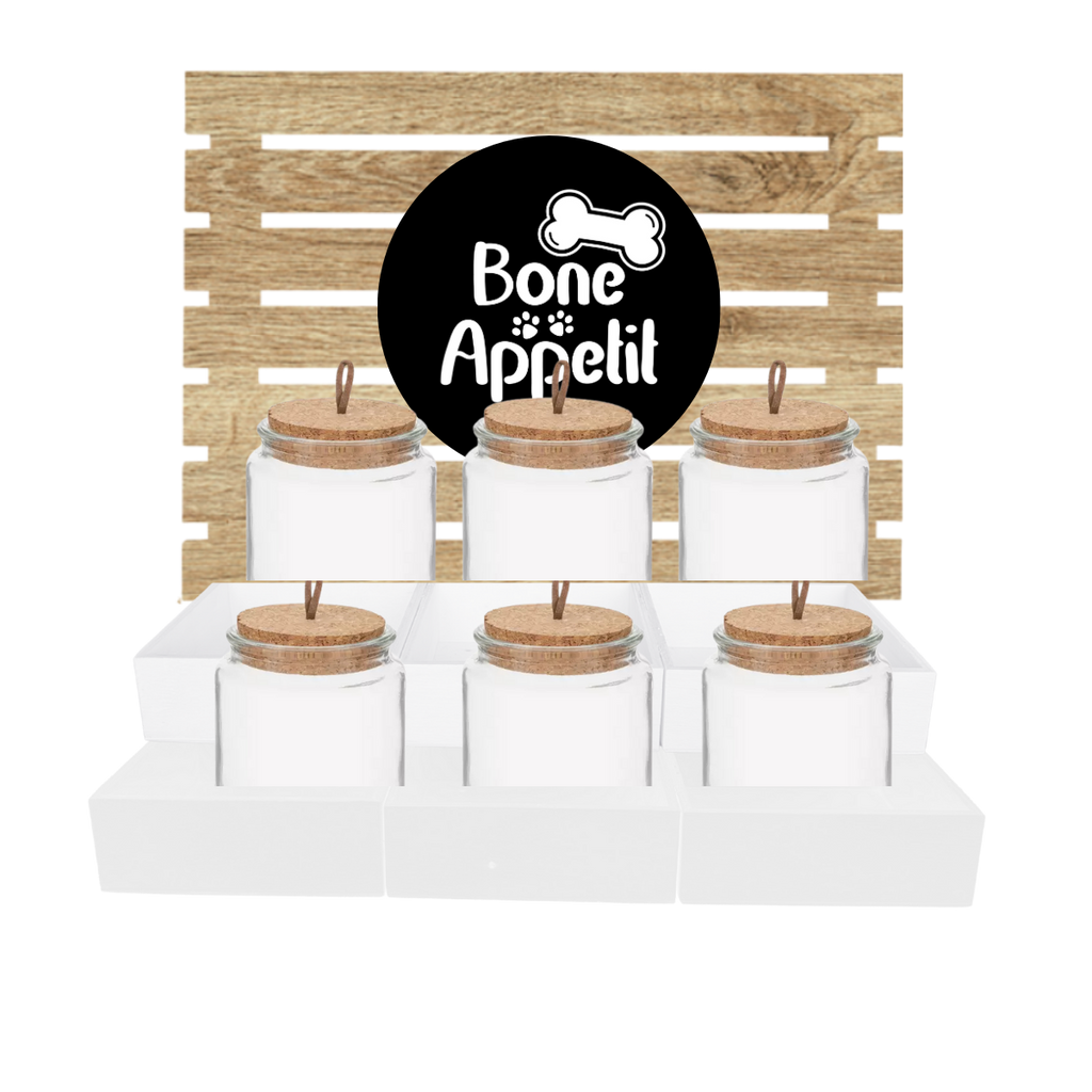 6 Shelf Pet Treat Bar with Jars