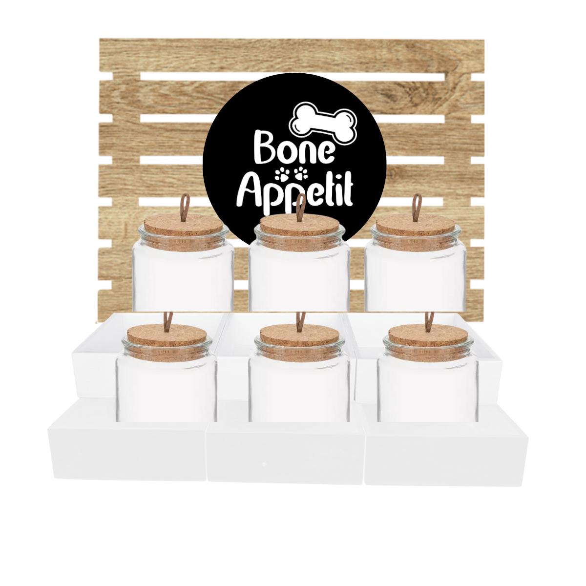 6 Shelf Pet Treat Bar with Jars