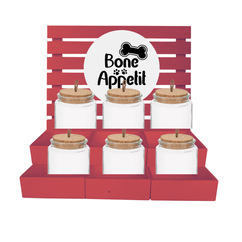 6 Shelf Pet Treat Bar with Jars