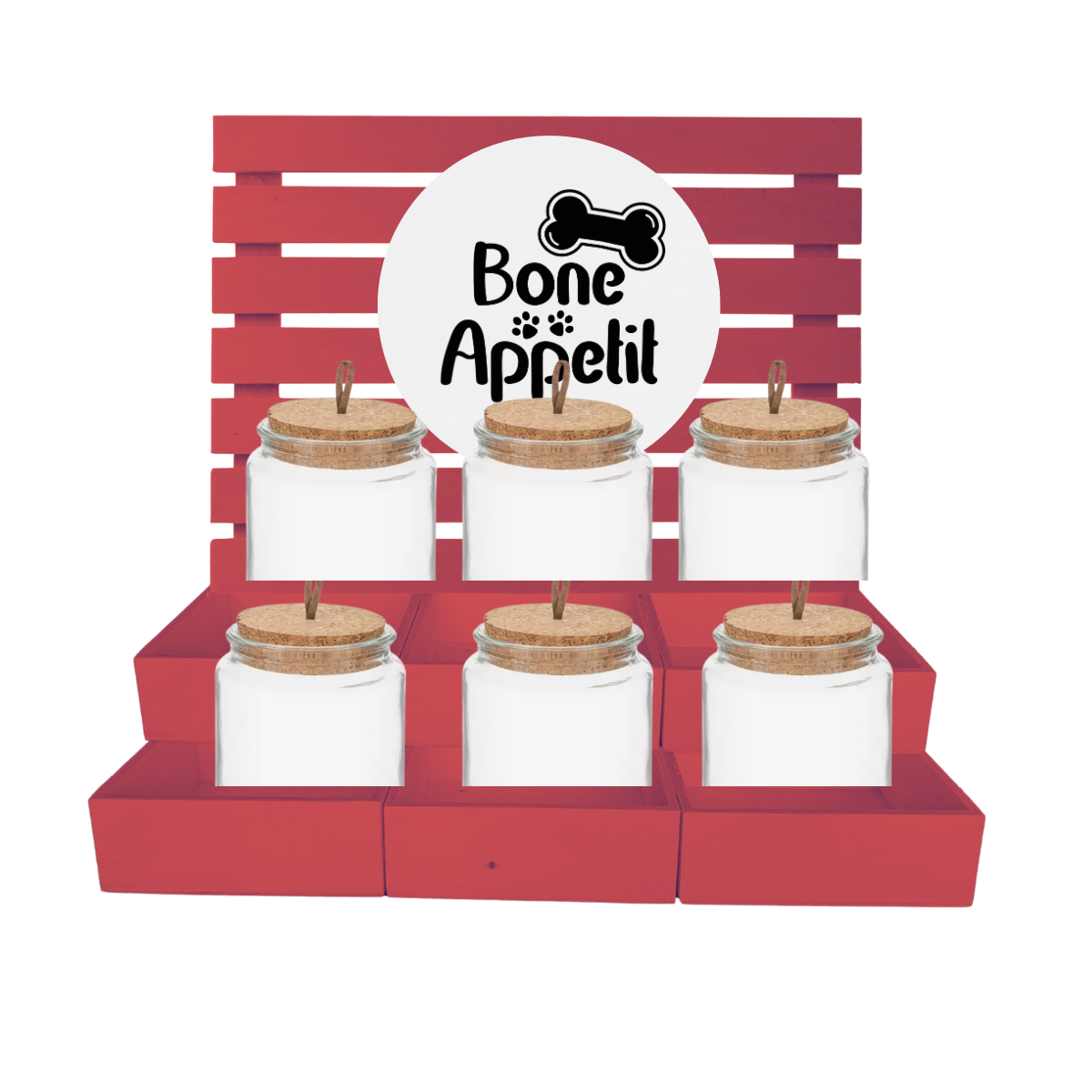 6 Shelf Pet Treat Bar with Jars