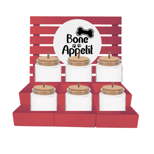 6 Shelf Pet Treat Bar with Jars