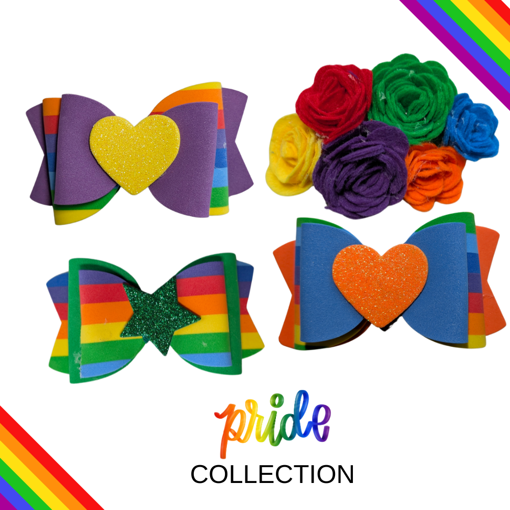 Sparky & Co Rainbow Pride Bow Collection Handmade Collar Charm