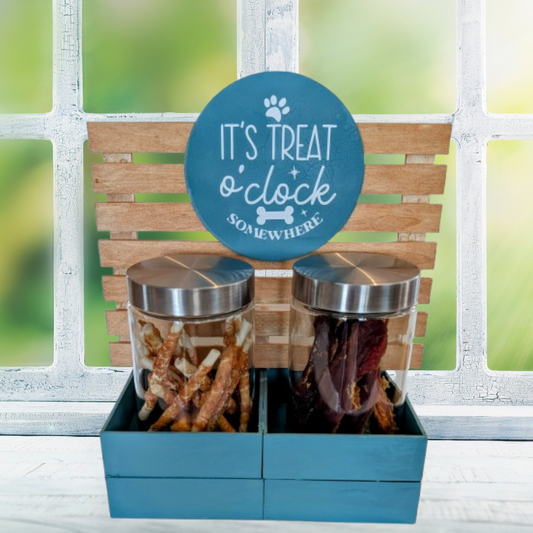 Modern Cylinder Jar Pet Treat Serving Station